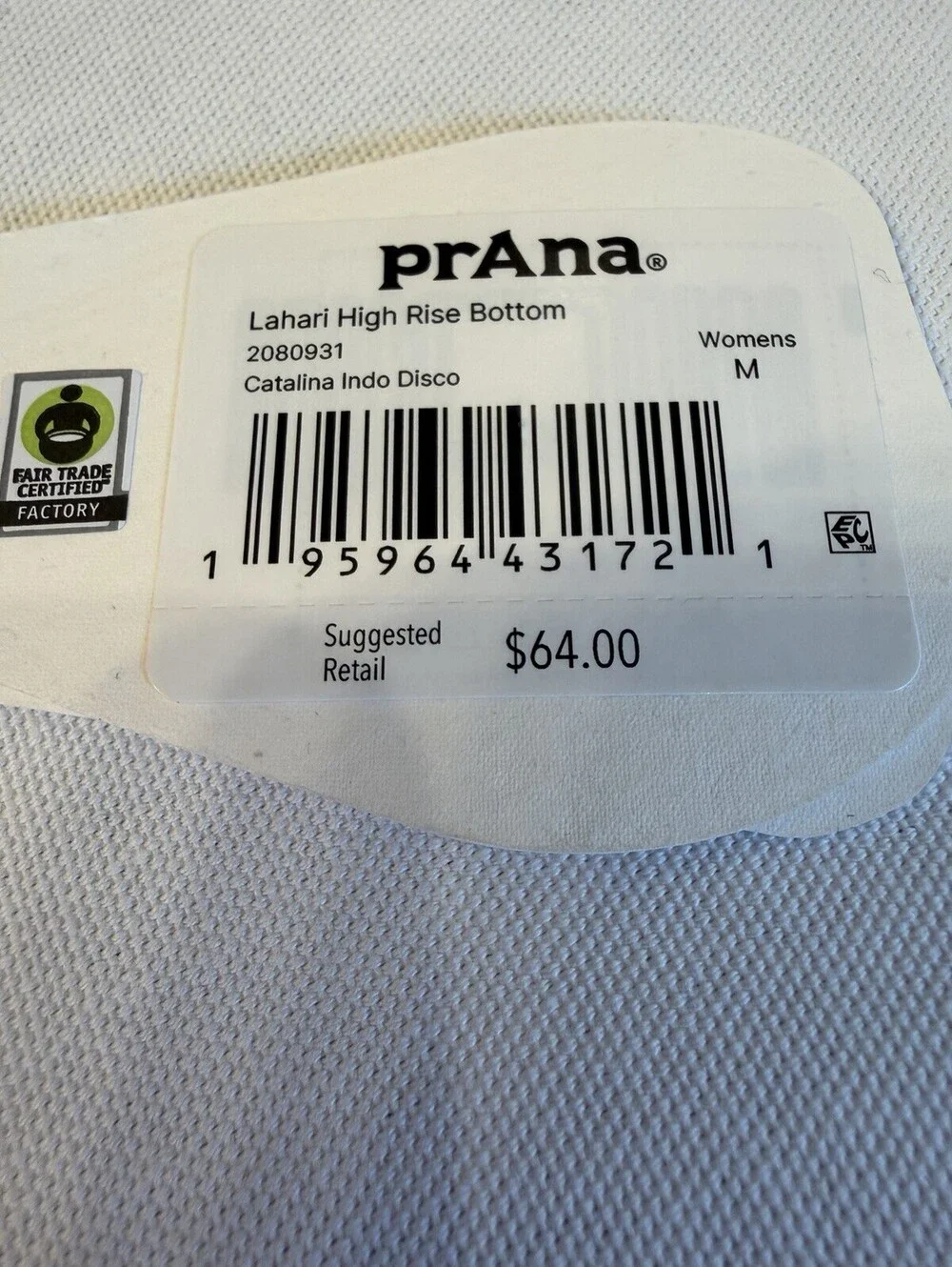 Prana Lahari High Rise Bikini Bottom Catalina Indo Disco Women’s M NWT Swim